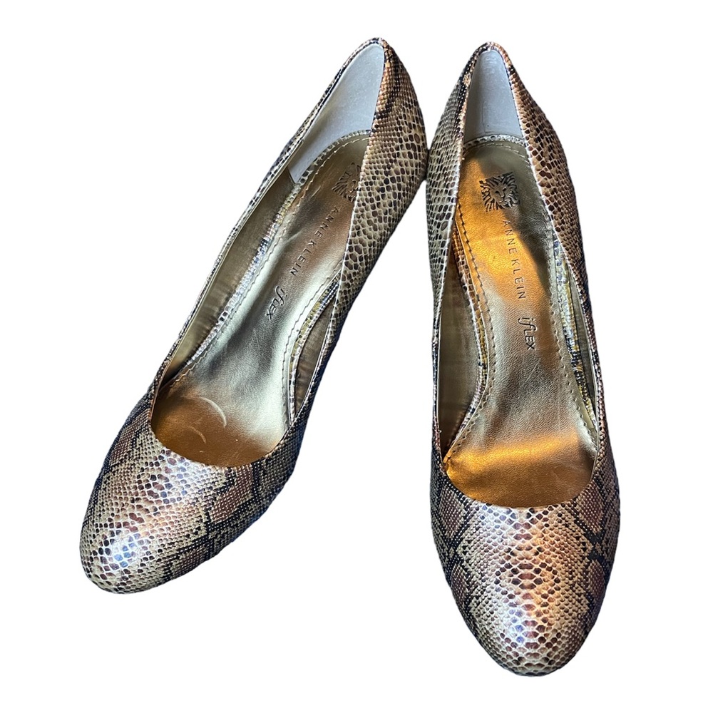Anne Klein Metallic Snake Print Heels